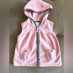 12 months pink fleece hooded vest baby girls infant
